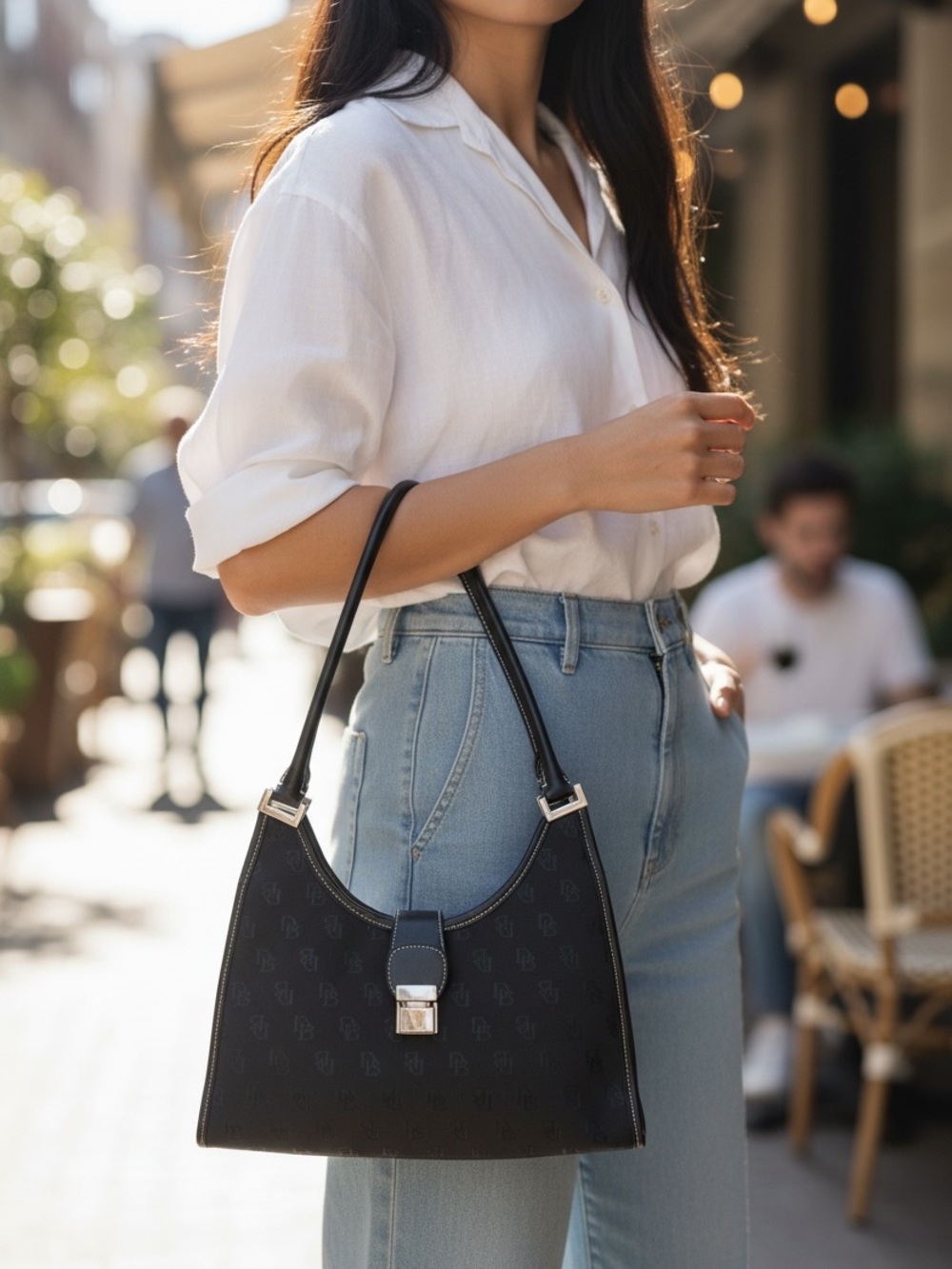 Dooney & Burke Black Shoulder Bag In EUC